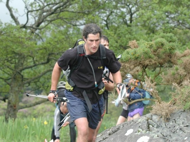 Gareth running with poles